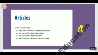 Class 7th  Everyday English Grammar  Chapter 4  Articles  Definite and Indefinite Articles [upl. by Haianeb]