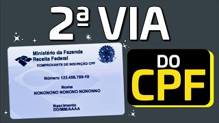 Como tirar SEGUNDA VIA do CPF [upl. by Nymzaj]