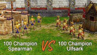 Age of Mythology  Spearman vs Ulfsark [upl. by Yelnahs]