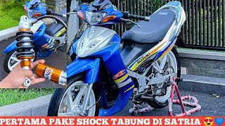 MODIF LAGI SATRIA HIU KESAYANGAN UMAR ENAK BANGET PASANG SHOCK TABUNG DI SATRIA HIU [upl. by Nairehs]