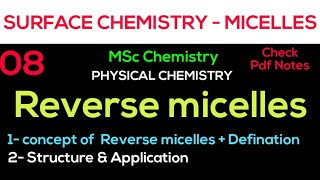 Reverse micelles  Concept Structure Application  SURFACE CHEMISTRY •Msc chemistry• notes [upl. by Bayer907]