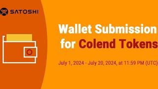 How to Submit Wallet Address for Colend Tokens [upl. by Airtemed]