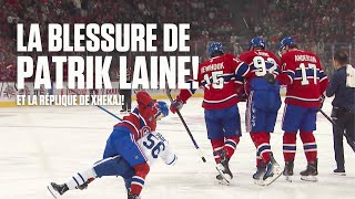 Blessure sérieuse de PATRIK LAINE au genou droit Xhekaj vient à sa défense [upl. by Vel]