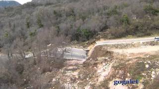 Kliziste Budva Markovici Drone Flies Over Landslide  Destroyed Highway in Montenegro [upl. by Rosalinda]