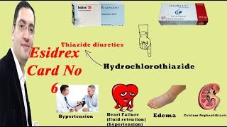 Esidrex Hydrochlorothiazide  اسيدريكس لعلاج الضغط والقلب  Drug card [upl. by Ettena]