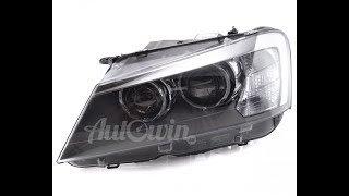 BMW X3 SERIES F25 20102014 YEAR MODEL BIXENON ADAPTIVE HEADLIGHT LH LEFT SIDE  63117276997 [upl. by Shandee]