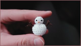 Mikro  Mini Schneemann häkeln  Häkelanleitungen [upl. by Uriiah338]