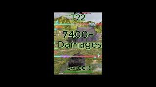 T22  7k4 damages shorts wotblitz funny gaming blitz madgame wot meme wotb [upl. by Mcadams]