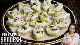 Pineapple Sandesh  Bengali Sweet Paneer Dessert  Easytomake recipe [upl. by Alaik]