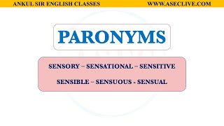 IMPORTANT PARONYMS  CONFUSING WORDS  ENGLISH FOR CGL CPO CDS BANK PO  ANKUL SIR [upl. by Aloap]