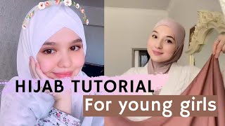 Hijab Tutorial For Young Girls  Easy Hijab styling for Beginners [upl. by Harri306]