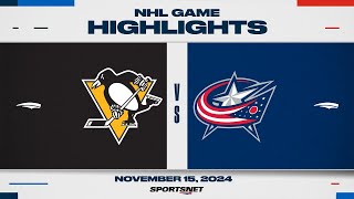 NHL Highlights  Penguins vs Blue Jackets  November 15 2024 [upl. by Crescen]