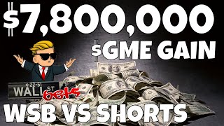 Investor Gains 7800000 as WallStreetBets Battles Short Sellers  WSB Options Trading GME [upl. by Taimi]