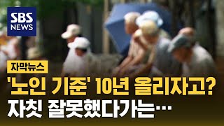 노인 기준 10년 올리자고…자칫 잘못했다가는 자막뉴스  SBS [upl. by Tiedeman986]