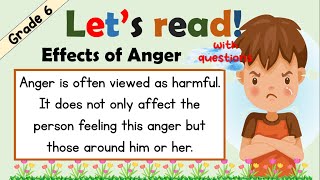 READING COMPREHENSION  GRADE 5  PRACTICE READING  EFFECTS OF ANGER [upl. by Nifares]