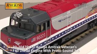 MTH O Scale RailKing F40 Diesel Spotlight [upl. by Yrotciv]