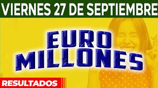 Resultado del sorteo Euromillones del Viernes 27 de Septiembre del 2024 😱🤑💰💵 [upl. by Euseibbob323]