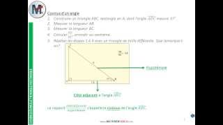 4ème  COSINUS  Cosinus dun angle aigu [upl. by Peckham]