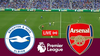 LIVE Brighton Hove Albion vs Arsenal Premier League 2324 Full Match  Video Game Simulation [upl. by Kluge]