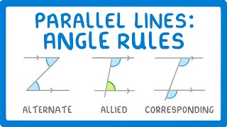 GCSE Maths  Alternate Corresponding and Allied Angles  Parallel Lines Angle Rules 117 [upl. by Avehs826]