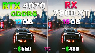 RTX 4070 GDDR6 vs RX 7800 XT  Test in 10 Games [upl. by Refinnej699]