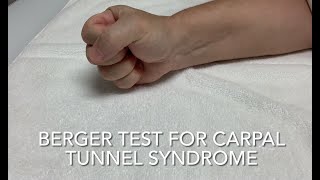 Berger Test for Carpal Tunnel Syndrome [upl. by Dira325]