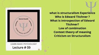 What is Structuralism Who is Edward Titchener Introspection Law of Combination Criticism [upl. by Claudine805]