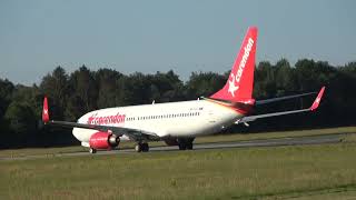 Corendon Airlines Europe B737800 Takeoff Groningen Airport Eelde [upl. by Eisele]