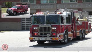 East Hartford Fire Department Car 3 amp Ladder 1  West Hartford Fire Department Medic 22 responding [upl. by Silevi]