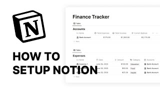 How to track your finances using Notion Part 1 [upl. by Sprung]