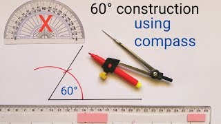 constructing an angle of 60° degree  How to construct 60 degrees [upl. by Yenatirb985]