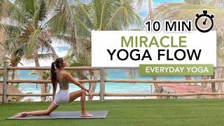 10 MIN MIRACLE YOGA FLOW  Everyday Yoga with Caribbean View at Ahau Tulum  Eylem Abaci [upl. by Llerroj]