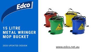 Edco 15L Metal Wringer Mop Bucket  New Design 2020 [upl. by Cupo]