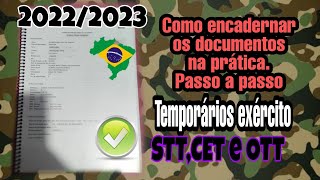 Como encadernar os documentos Cabo Sargento e Oficial Temporário Exército [upl. by Teloiv]