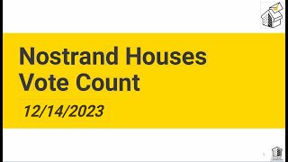 Nostrand Houses Vote Count 12142023 [upl. by Euqirrne]