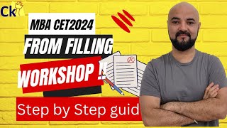 MBA CET 2024 Form Filling Workshop Step by Step Guide Profile Registration [upl. by Dowzall761]