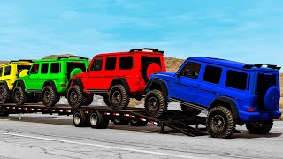 Flatbed Truck Mcqueen  Transportation with Truck  Pothole vs Car 7  BeamNGDrive  Just BeamNG [upl. by Nesbitt]