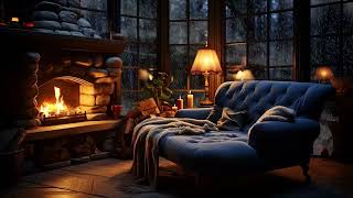 🔴Weekend Winter Night at Cozy Secret Nook Ambience By Fireplace  Relaxing Sounds For Sleeping [upl. by Linoel329]