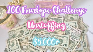 100 ENVELOPE CHALLENGE  Unstuffing  Over 5000 Saved  Giveaway [upl. by Hen345]