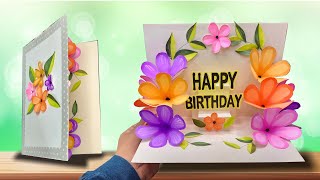 DIY  3 D Birthday Card  PopUp Birthday Card  Special Birthday Card  Easy Flower Card [upl. by Oam]