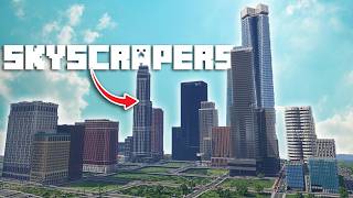 Adding SKYSCRAPERS to our City in Minecraft 02 [upl. by Joe795]