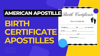 Apostille Birth Certificate Authentication  How to Apostille Your Birth Certificate [upl. by Ramahs]