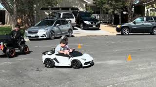 Kids Drift a Lamborghini SVJ 24v Drift Car busydayadventures [upl. by Bikales]