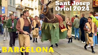 Festes de Sant Josep Oriol 2024 Bestiary Cercavila Parade in Barcelona Spain [upl. by Ube66]