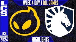 DIG vs TL Highlights ALL GAMES  LCS W4D1 Summer 2024  Dignitas vs Team Liquid Week 4 Day 1 [upl. by Alyss]