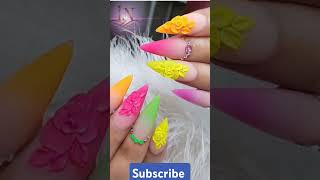 Pink 🩷Vs yellow 💛 beautiful nails collection nails youtubeshorts shortvideo [upl. by Westerfield]