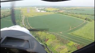 Approach and short landing at Cotswold Airport in a C42 microlight [upl. by Obala270]