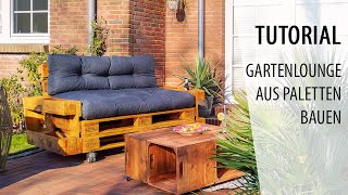 Gartenlounge aus Paletten selber bauen  Tutorial  WAGNER [upl. by Assirrac]