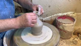 Beginner pottery throwing narrow forms Video5 of 10 on becoming a potter [upl. by Nae]