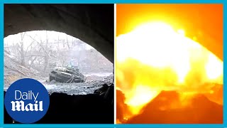 Ukrainian soldiers dodge explosion and artillery fire in terrifying POV footage from Bakhmut [upl. by Voleta108]